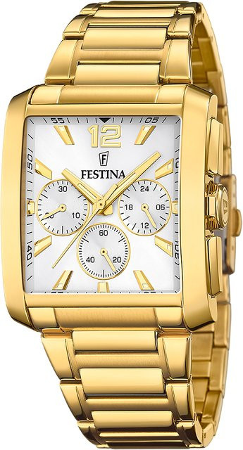 Festina Chronograph Herrenuhr, Quarz, Edelstahl, 38 mm, Silber - Bild 1