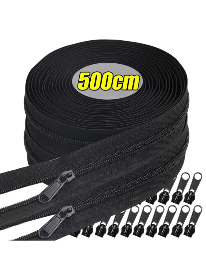 Hochleistungs-Nylon-Reißverschlussband in Schwarz-Weiß mit Ersatzschiebern für Reparaturen und DIY-Projekte - Bild 7