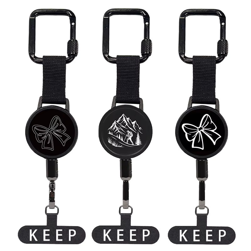 JETTING Diebstahlsicheres Handy-Lanyard mit Stahlkabel, integriertem Ständer und Karabiner, Schwarz - Bild 2