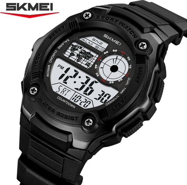SKMEI Digitaluhr, Kunststoff, Silikon, Schwarz, Herren - Bild 1