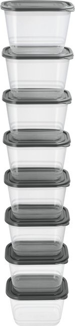 SILVERCREST Frischhaltedosen-Set aus Kunststoff, transparent, 8 x 1,0 l, mikrowellengeeignet und spülmaschinenfest - Bild 1