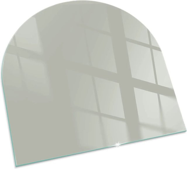 Tulup Kamin-Funkenschutzplatte aus Glas in Grün, Halbkreis, B: 100 cm x T: 100 cm - Bild 1