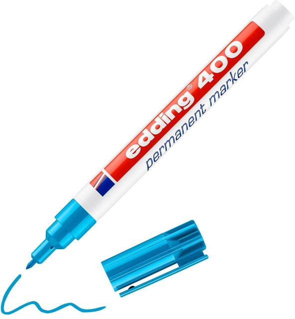 edding 400 Permanent-Marker in Blau mit feiner Spitze - Bild 1