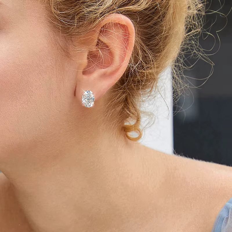 Smyoue Ohrstecker, 925 Silber, Roségold, Moissanit, Damen - Bild 3