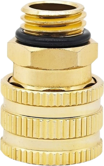 VIBRATITE Aluminium-Außengewindeadapter in Gold für Hochdruckreiniger und Garten-Autowaschsprüher als Schnellverbinder und Schlauchzubehör - Bild 1