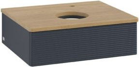 V&B Waschtischunterschrank Antao mit Frontstruktur in Eiche Honig lackiert, B/T/H: 60 x 50 x 19 cm - Bild 1