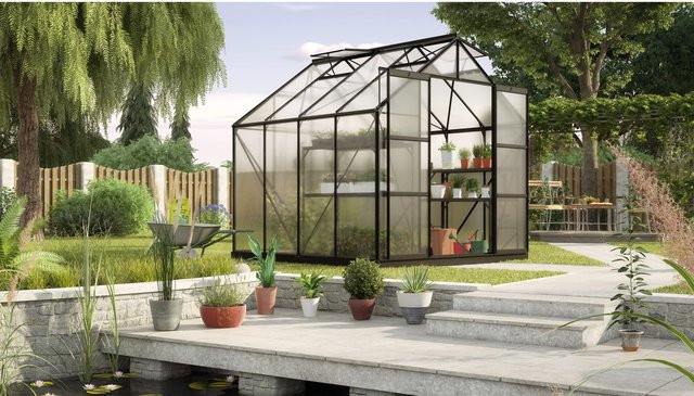 Vitavia Gewächshaus Uranus 6700 Schwarz 6,7 m² mit 6 mm Hohlkammerplatten - Bild 1
