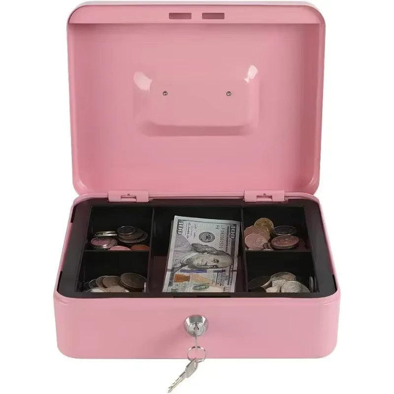 Tragbarer Schlüsselsafe aus Stahl in Rot oder Pink zur sicheren Aufbewahrung von Schlüsseln, Geld und Schmuck - Bild 3
