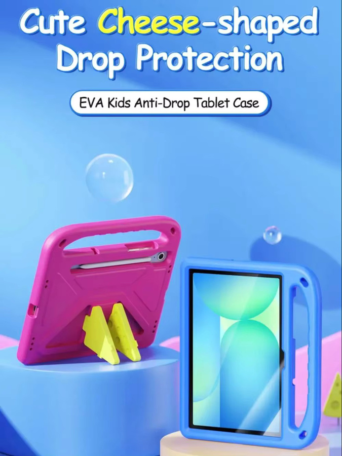 DUXDUCIS stoßfeste EVA-Hülle für Kinder für Samsung Galaxy Tab S11, S10 Lite, S9 FE, S8 11 Zoll, Tab A9 8.7 und A11 Plus mit Anti-Drop-Ständer in Pink oder Blue - Bild 4