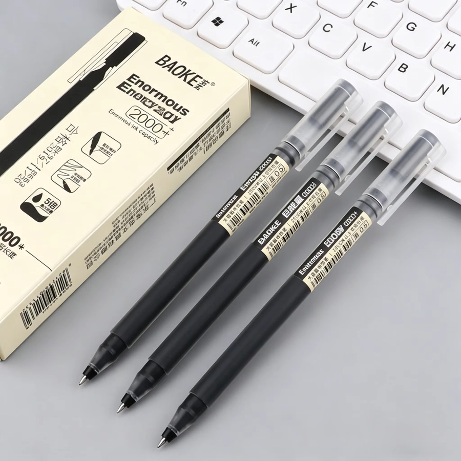 Baoke 3808 Gelschreiber mit schwarzer Kohlenstofftinte, 0,5 mm, 12 Stück pro Box - Bild 3