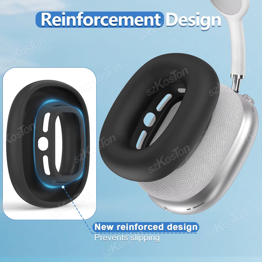 Silikon Ohrpolster-Schutzhülle für Apple AirPods Max in Blau, schweißfest und waschbar - Bild 3