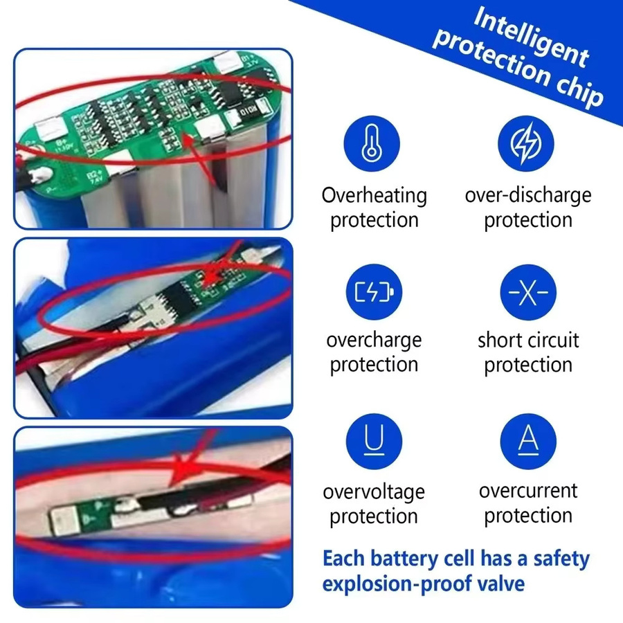 Dadolii Lithium-Ionen-Akku 24V 6S1P 20000mAh in Lila mit Barrel-Plug Anschluss - Bild 3