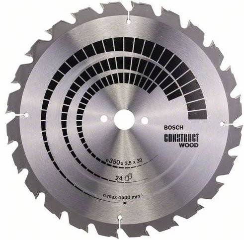 Bosch Construct Wood Hartmetall Kreissägeblatt mit 24 Zähnen, Durchmesser: 350 mm, Bohrung: 30 mm, Dicke: 3,5 mm - Bild 1