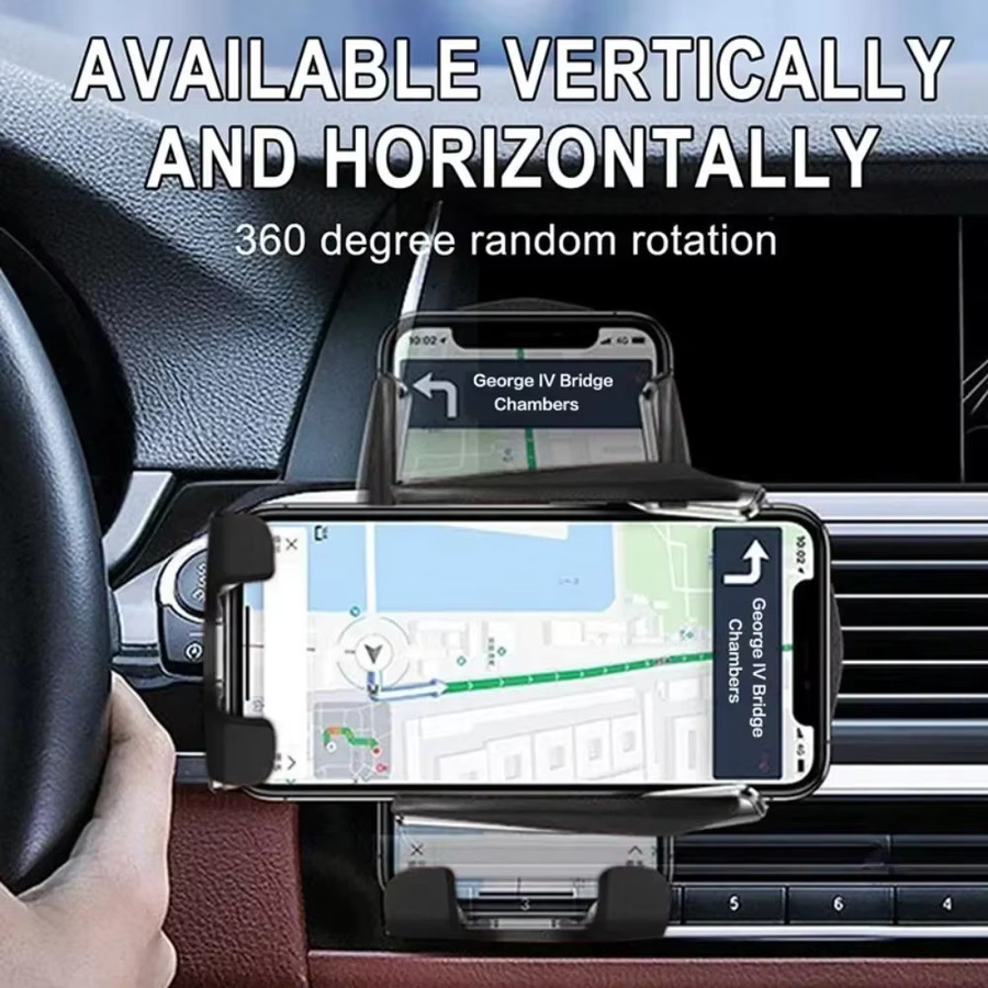 VIKEFON Infrarot-Induktions-Auto-Wireless-Ladegerät mit Lüftungsschlitz-Klemme in Schwarz für iPhone 16–12 Pro Max und Samsung Galaxy S25/S24 mit Schnellladefunktion - Bild 3
