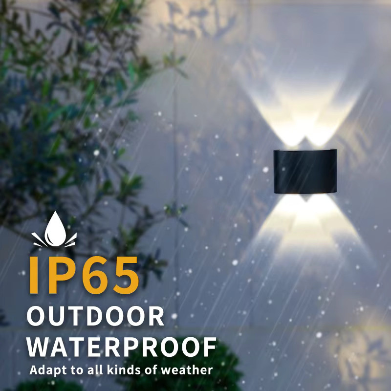 MING&BEN LED-Wandleuchte in Schwarz, moderne Up-and-Down Außenleuchte mit IP65 Wasserschutz für Garten und Treppen, 4 W - Bild 3