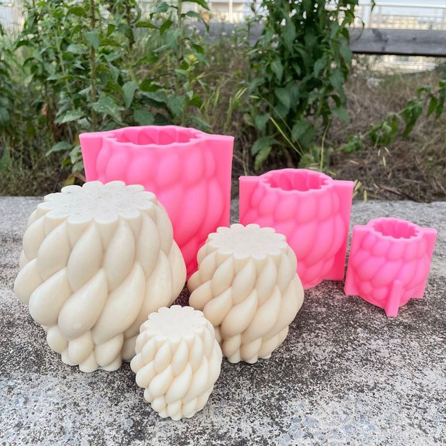 Silikonform für 3D Regentropfen Swirl Kerzen zur Herstellung von geometrischen Duftkerzen aus Gips oder Harz in Weiß - Bild 1