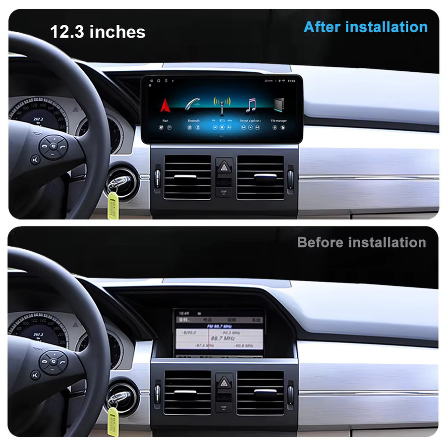 LIARO-NAVI Android 16 Autoradio für Mercedes Benz GLK X204 (2008 - 2013) mit Touchscreen, kabellosem CarPlay, GPS, 4G und WLAN in Schwarz - Bild 3