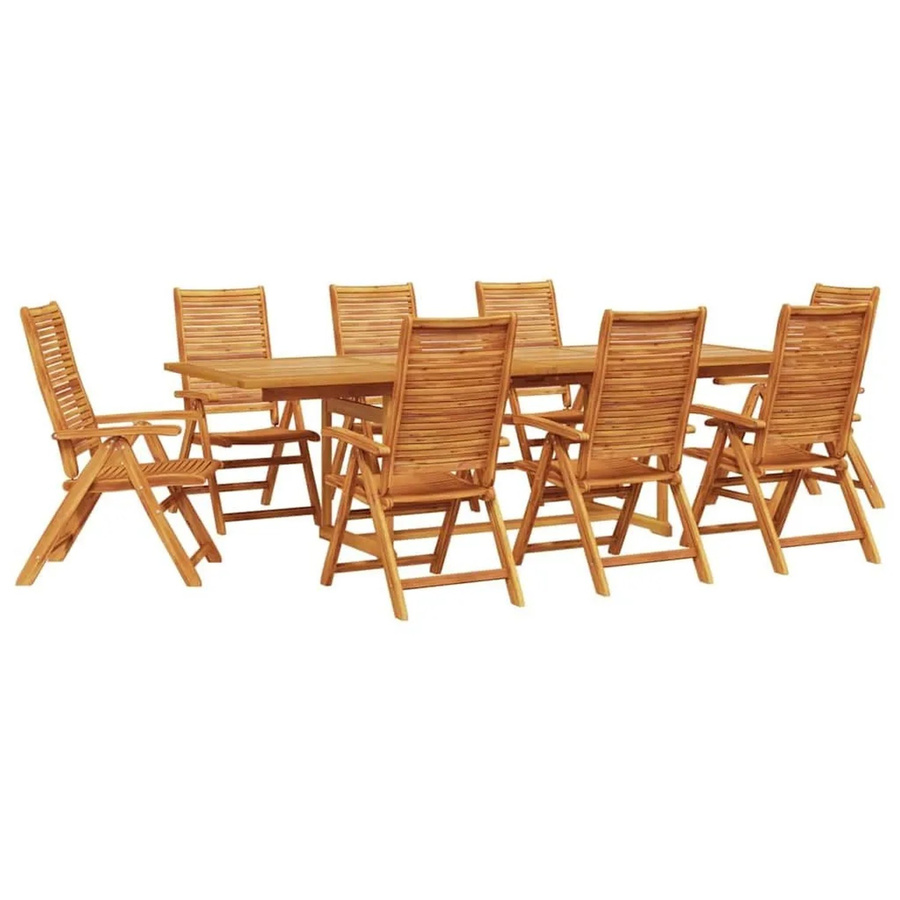 vidaXL Garten Essgruppe aus Massivholz Akazie, 9-teilig, Braun - Bild 2