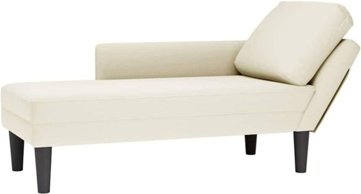 Vidaxl Chaiselongue mit Kissen und rechter Armlehne in Creme Beige Weiß Modern - Bild 1