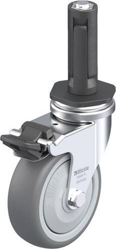 Blickle LRA-TPA 75KF-FI-ER02 Lenkrolle mit Feststeller in Grau und Silber, Rad-Durchmesser: 75 mm, Tragfähigkeit: 75 kg - Bild 1