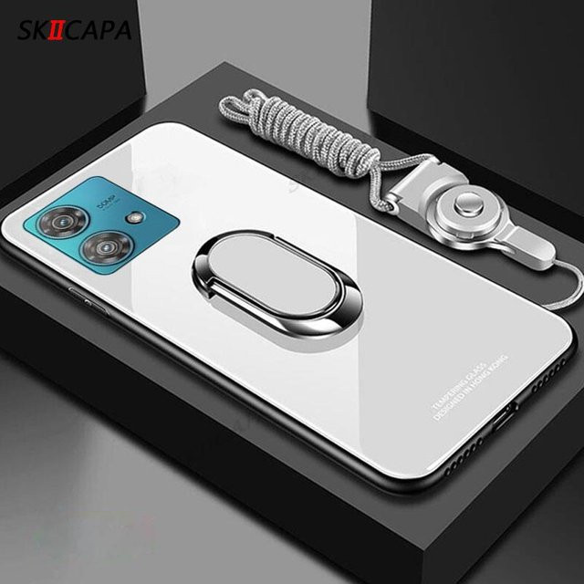 Stoßfeste Schutzhülle mit magnetischem Ringständer für Motorola Moto Edge 40 Neo und Edge 40, Transparent - Bild 1