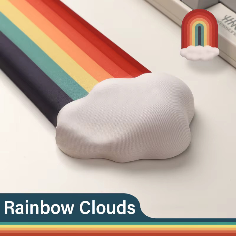 Ergonomisches Regenbogen-Mauspad mit Tastatur-Handballenauflage von FENGKUABAO aus Memory-Schaum und Silikon in Multicolour - Bild 2