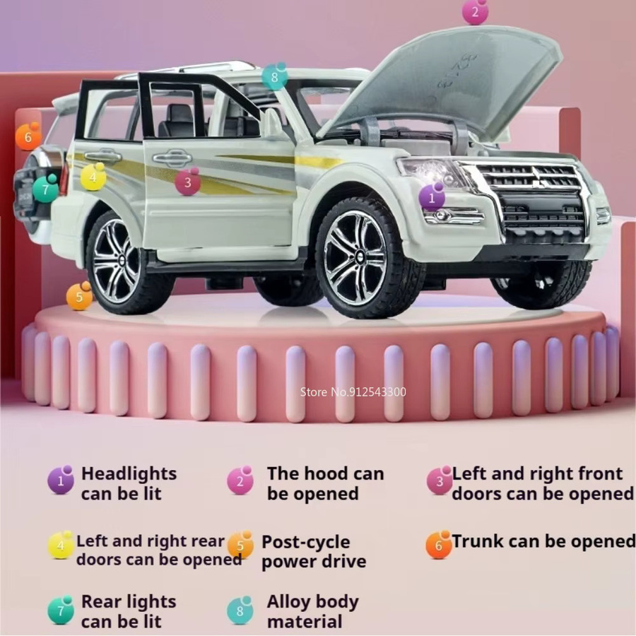 RMZ city Pajero EVO Automodell, 1:32, mit Licht und Sound, Druckguss-Fahrzeug - Bild 2