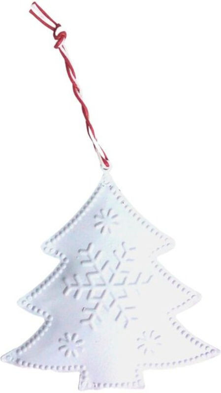 Buri Metall Weihnachtsdeko Hängeornamente in Weiß mit Herz, Stern und Tanne - Bild 1