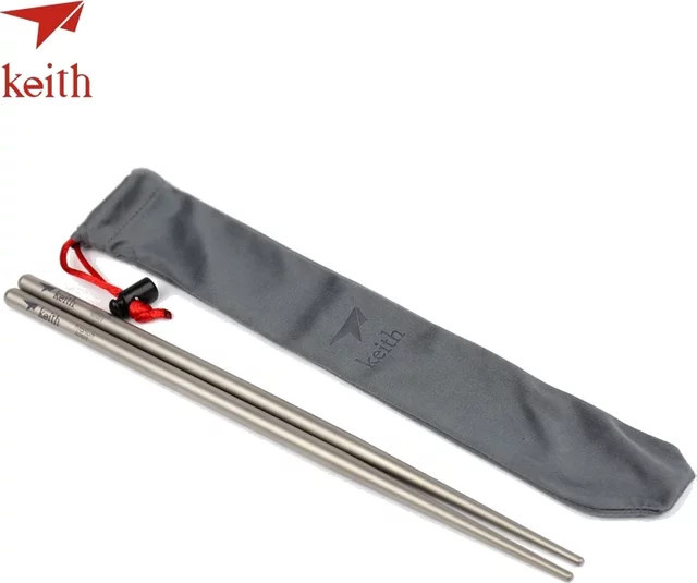 Keith Titan Ti562 Essstäbchen aus Edelstahl in Silber für Outdoor und Camping - Bild 1