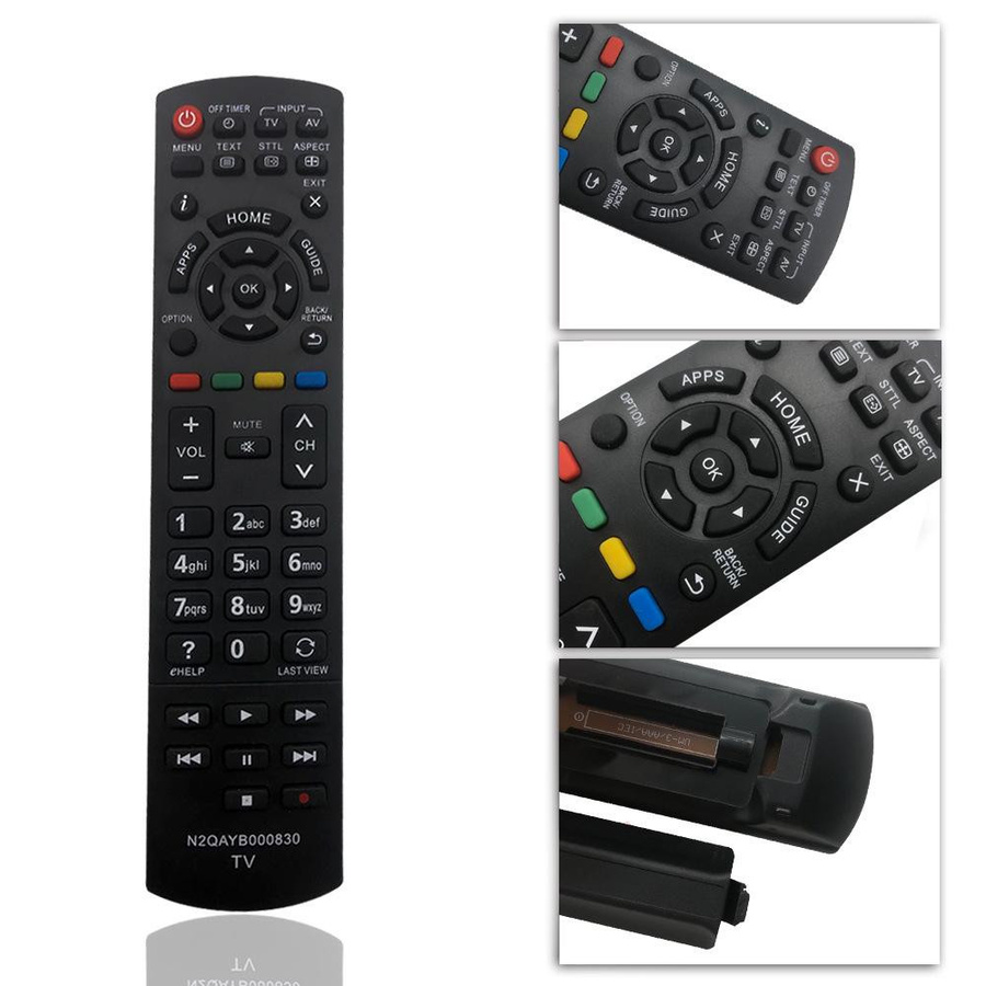 Panasonic Ersatzfernbedienung N2QAYB000830 in Schwarz für High-Definition-TV - Bild 2