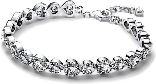 Armband 925 Silber, Herzförmig, Rubin, Damen, 18cm - Bild 1