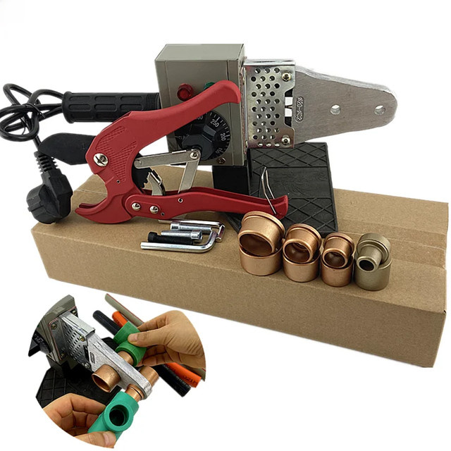 JIANHUA Temperaturgesteuerte Kunststoffrohr-Schweißmaschine mit Rohrschneider für 16-32mm, 600W, 220V, Multicolor - Bild 1