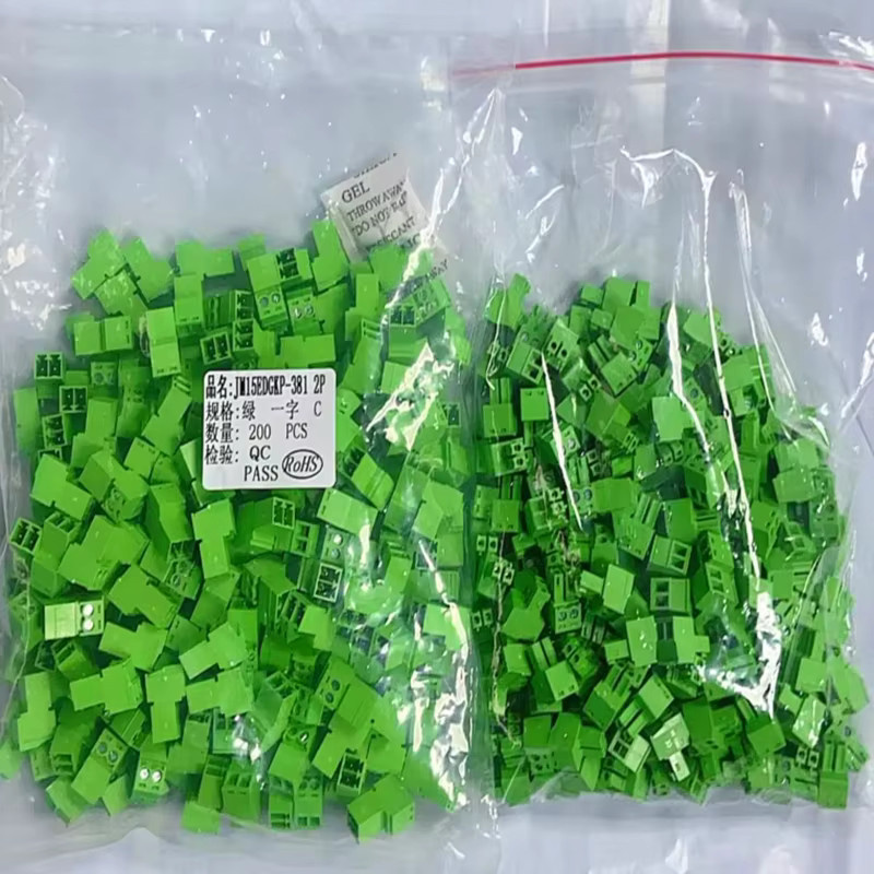 HJXY Klemmenblock Set mit 10 Sätzen lötfreier Antennen-Docking-Steckverbindungen K15EDGRK und 2EDG 3,81 mm, Stecker und Buchse, Farbe: Grün - Bild 2