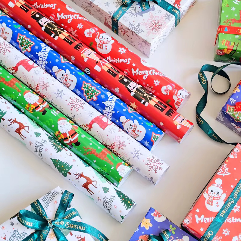 5er Set Weihnachtsgeschenkpapier und Seidenpapier in Mehrfarbig für Weihnachtsgeschenke - Bild 3