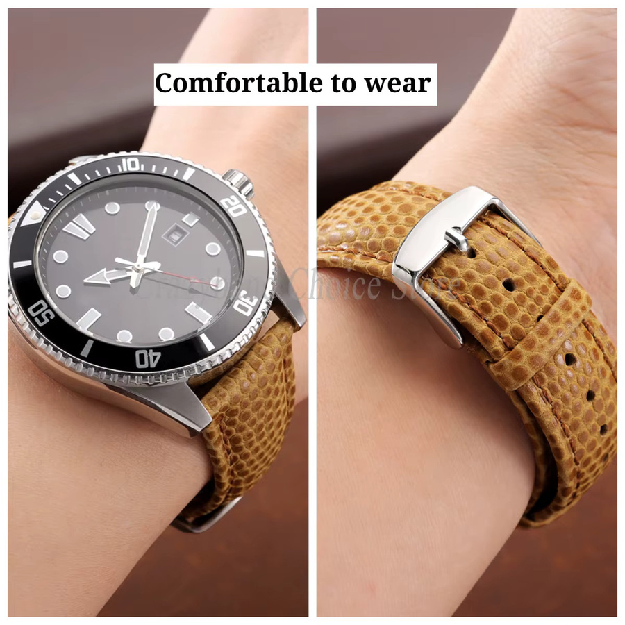 Uhrenarmband crazyband, Rindsleder, Eidechsenmuster-Design, Herren - Bild 3