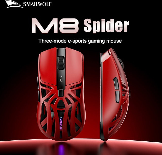 SMAILWOLF M8 Drahtlose Bluetooth Gaming-Maus mit RGB und Magnetladung in Schwarz - Bild 1