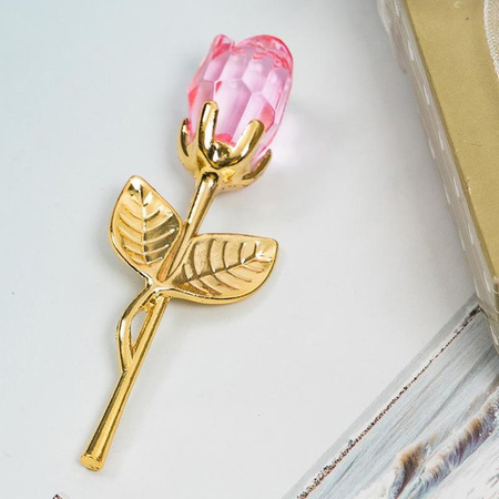 Mini Kristallblume Glasrose in Pink als Tischdekoration für Hochzeit und Valentinstag von Household supplies MH