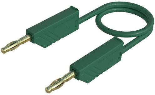 Hirschmann Test & Measurement MLN 100/2,5 GN Messleitung mit 4mm Lamellenstecker in Grün, Länge: 1,00 m - Bild 1
