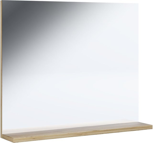 Spiegel Landos von VCM in Weiß/Honig-Eiche aus ESG-Sicherheitsglas, Breite: 60,0 cm, Höhe: 50,0 cm, Tiefe: 8,0 cm - Bild 1