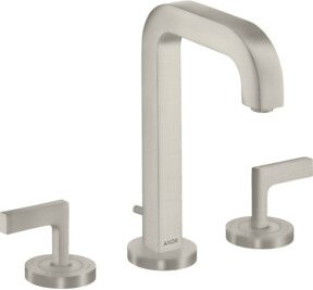 Hansgrohe Axor Citterio 3-Loch-Waschtischarmatur mit zwei Griffen und Pop-up-Abfluss in gebürstetem Nickel - Bild 1