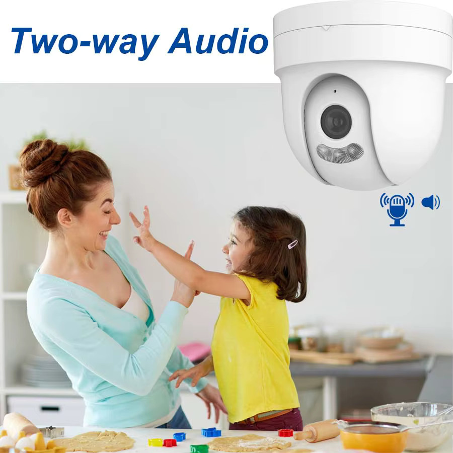 SIMICAM PoE Sicherheits-IP-Kamera mit 4K Auflösung, Dome-Design, Zwei-Wege-Audio und Farbnachtsicht in Weiß - Bild 2