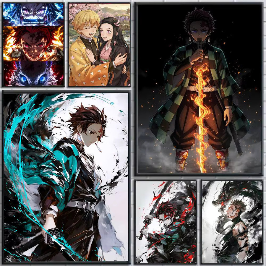 Demon Slayer Anime-Poster Kamado Tanjiro Bandai HD-Leinwand Wandkunst Mehrfarbig - Bild 2