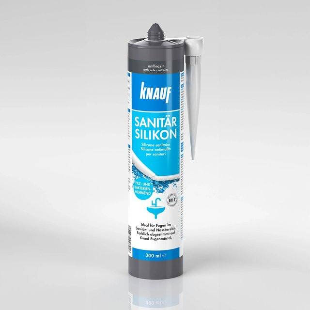 Knauf Sanitär-Silikon Anthrazit, schimmelresistent, 300 ml - Bild 1