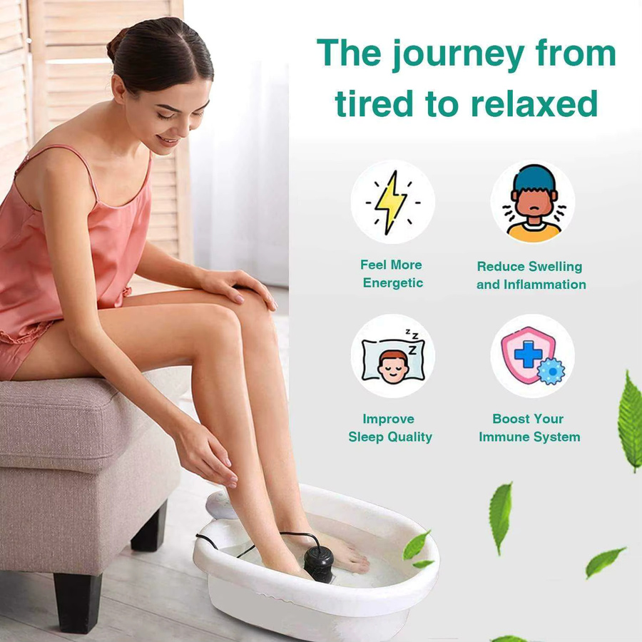 ShaxyMsc Mini-Ionen-Detox-Fußbadmaschine mit Vibrationstherapie, weiß - Bild 2