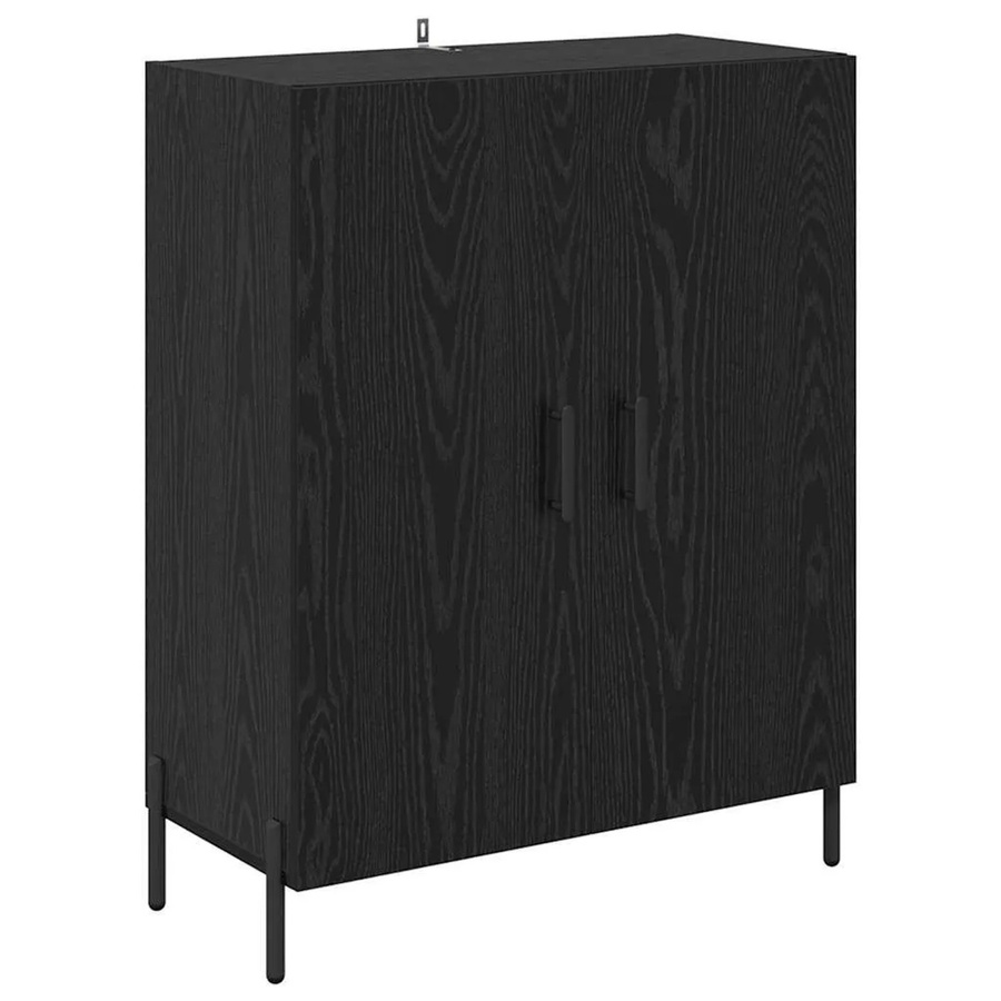 vidaXL Sideboard in Schwarz und Eichen-Optik mit modernem Design, B/T/H: 69,5 x 34 x 90 cm - Bild 2