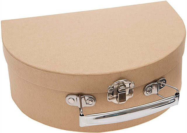 Rico Design Koffer aus Pappe halbrund in Beige B: 20 cm, T: 15 cm, H: 7 cm - Bild 1