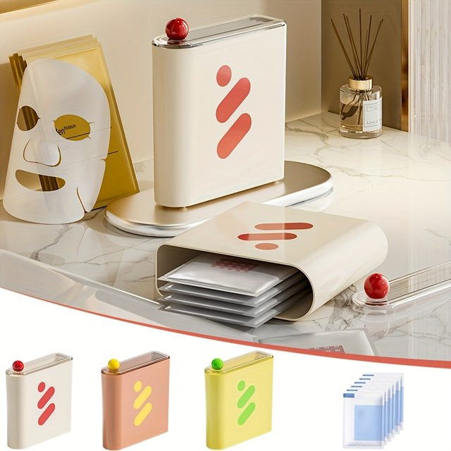 Meltset Kosmetik Organizer Box für Gesichtsmasken in Weiß, B/T/H: 20,5 x 18,0 cm - Bild 1