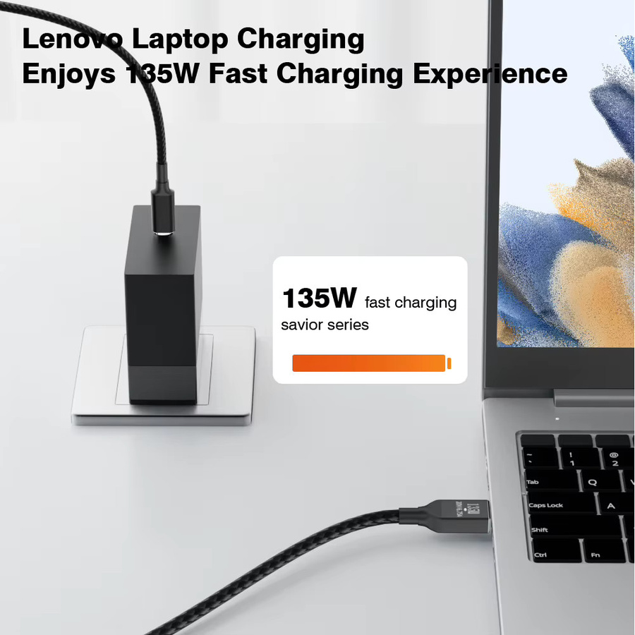 Lenovo Laptop-Ladegerät 135 W Netzteil mit USB-C Anschluss in Schwarz für Legion Y9000P Y9000K Y7000P 20 V 6,75 A - Bild 3