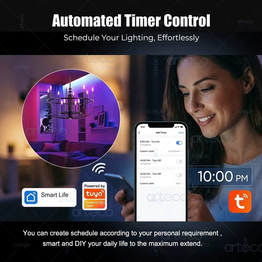Tuya Smart LED-Glühbirne E27 RGBCW dimmbar mit WiFi Bluetooth Zigbee Kompatibel mit Alexa und Google Assistant - Bild 5