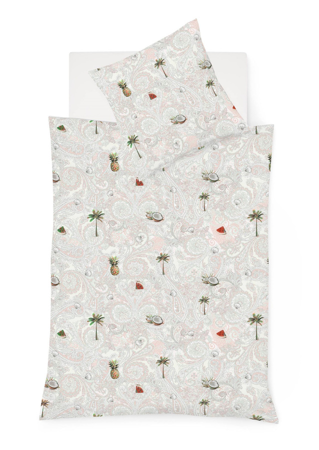 Fleuresse Mako-Satin Bettwäsche Paisley Ananas Melone Wende Design, Multicolor, B/T/H: 155 x 220 cm und 80 x 80 cm - Bild 1